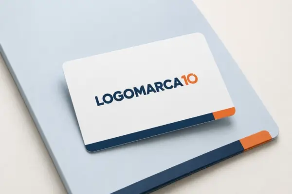Identidade visual de uma marca aplicada em materiais comerciais